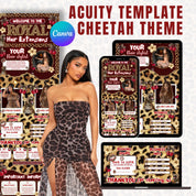 Cheetah Print Acuity Scheduling Template for Hair Stylists, Lash Techs and MUAs, Hairstylist Scheduling Website DIY Booking Site Canva