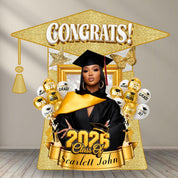 Custom Graduation Decor Bundle, Grad Entrance Arch, Congrats Grad Banner, Grad Name Cutout, Hat Arch Wall,Class of 2025 Floor Wrap Decor Set