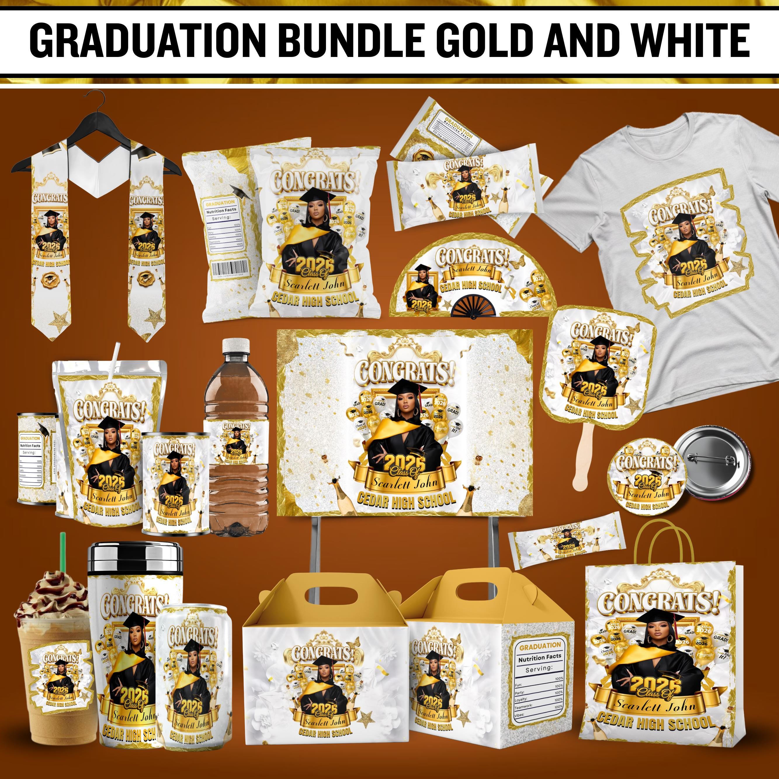 Graduation Party Favor Bundle, Class of 2026 Treat bundle, Graduation Treats Design,Party Favor Custom Water Labels, Chip Bag