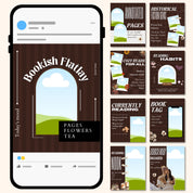 Aesthetic Bookstagram Carousel Template & Booktok Instagram Posts, Cozy Brownish Post for Book Lovers, Authors,Bloggers Social Media Content