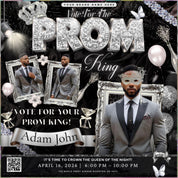 Black and Silver Prom King Flyer, Vote for Prom King Flyer, Prom Send Off Flyer, Prom Invitation Flyer, Prom King Flyer, Canva Template