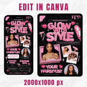 Black and Pink Acuity Scheduling Template for Hair Stylists, Lash Techs and MUAs, Hairstylist Scheduling Website, DIY Booking Site Canva