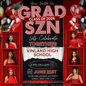 Class of 2026 Graduation Flyer, Editable Graduation Announcement Flyer, College High School Grad Celebration Party Canva Flyer