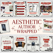 Bookstagram Monthly Wrap Up Template, Author Wrap Up Instagram poste, Book Marketing Canva Templates, Author Engagement, Romance Author Post
