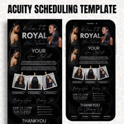 Dark Acuity Scheduling Template for Hair Stylists, Lash Techs and MUAs, Hairstylist Scheduling Website, DIY Booking Site Canva