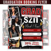 Graduation Booking Flyer, Grad Szn 2026 Special Flyer, Graduation Deals, Grad Books Open, Graduation Nail booking flyer, Hair,LashTech Flyer