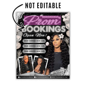 Prom Bookings Flyer, Prom Hair Flyer, Prom Queen MUA Flyer, Prom Sales Flyer, Prom Hairstylist Nails Lashes Makeup BraidsFlyer,MUAFlyerCanva