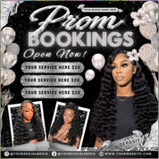 Prom Bookings Flyer, Prom Hair Flyer, Prom Queen MUA Flyer, Prom Sales Flyer, Prom Hairstylist Nails Lashes Makeup BraidsFlyer,MUAFlyerCanva