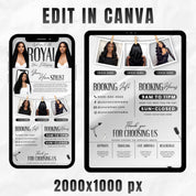 Acuity Scheduling Template For Hair Lash Nail Makeup Website Banners, Black & White Acuity Scheduling HairStylists MUA Booking CanvaTemplate