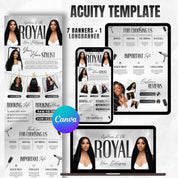 Acuity Scheduling Template For Hair Lash Nail Makeup Website Banners, Black & White Acuity Scheduling HairStylists MUA Booking CanvaTemplate
