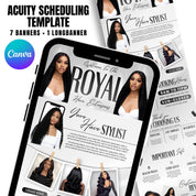 Acuity Scheduling Template For Hair Lash Nail Makeup Website Banners, Black & White Acuity Scheduling HairStylists MUA Booking CanvaTemplate