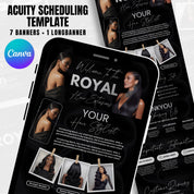 Dark Acuity Scheduling Template for Hair Stylists, Lash Techs and MUAs, Hairstylist Scheduling Website, DIY Booking Site Canva