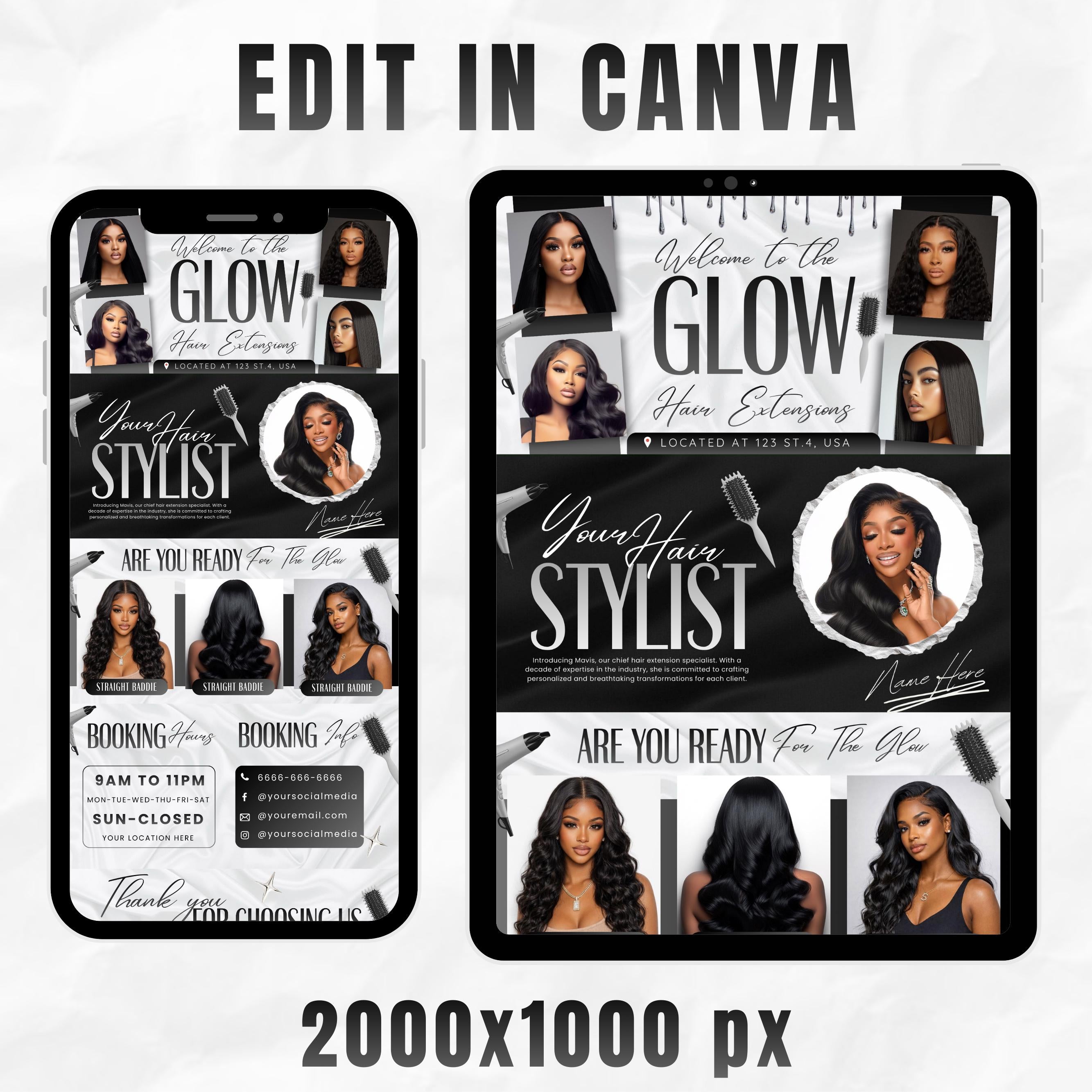 Creamy Acuity Scheduling Template for Hair Stylists, Lash Techs and MUAs, Hairstylist Scheduling Website, DIY Booking Site Canva