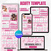 Pink Acuity Scheduling Template for Hair Stylists, Lash Techs and MUAs, Pinkish Hairstylist Scheduling Website, DIY Booking Site Canva