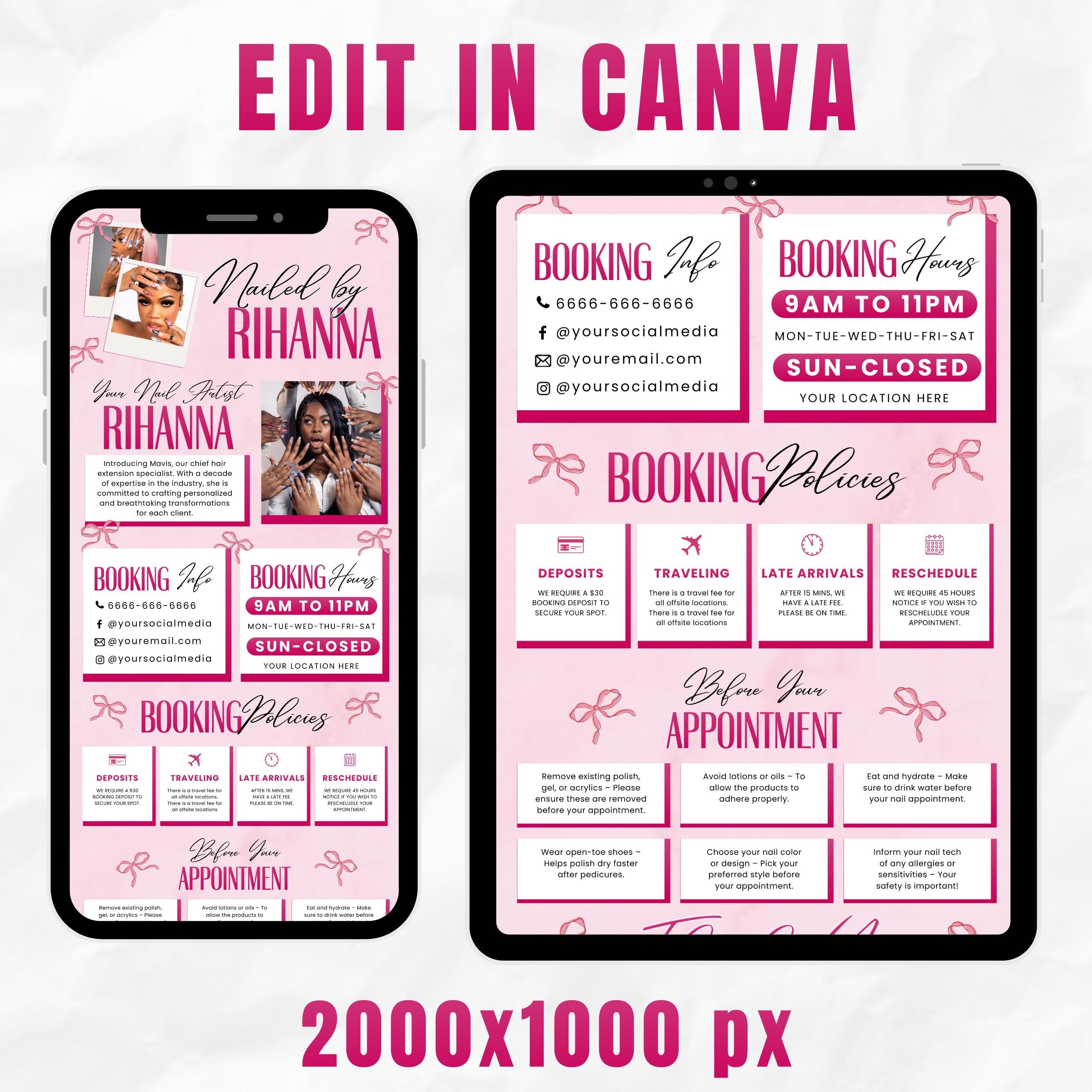 Pink Acuity Scheduling Template for Hair Stylists, Lash Techs and MUAs, Pinkish Hairstylist Scheduling Website, DIY Booking Site Canva