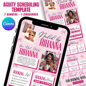Pink Acuity Scheduling Template for Hair Stylists, Lash Techs and MUAs, Pinkish Hairstylist Scheduling Website, DIY Booking Site Canva