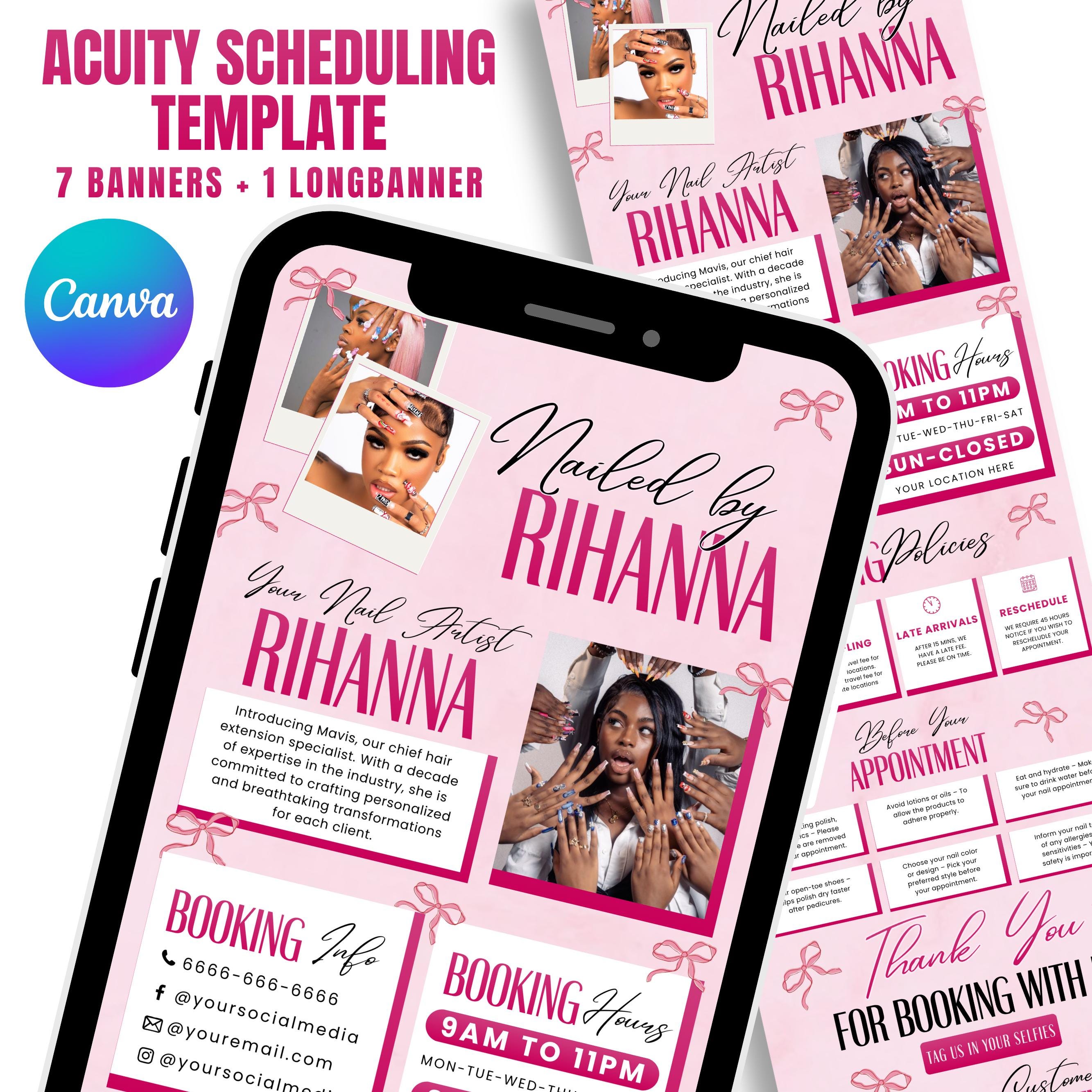 Pink Acuity Scheduling Template for Hair Stylists, Lash Techs and MUAs, Pinkish Hairstylist Scheduling Website, DIY Booking Site Canva