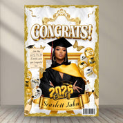 Custom Graduation Decor Bundle, Grad Entrance Arch, Congrats Grad Banner, Grad Name Cutout, Hat Arch Wall,Class of 2025 Floor Wrap Decor Set