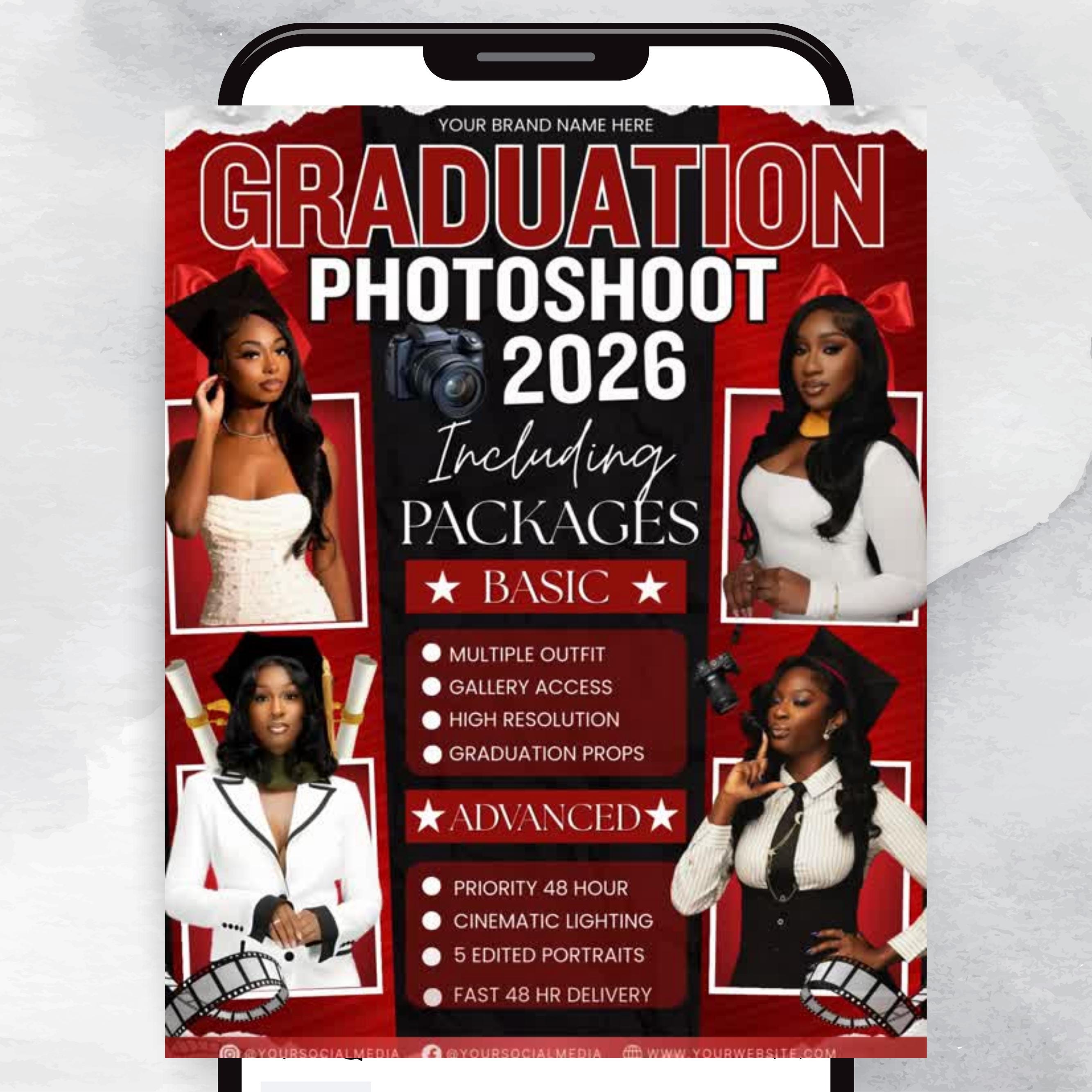 Graduation Photoshoot Flyer, Graduation Photos Flyer, Photographer Flyer, Grad Photo Shoot Flyer, Graduation Season Flyer, Canva Template,