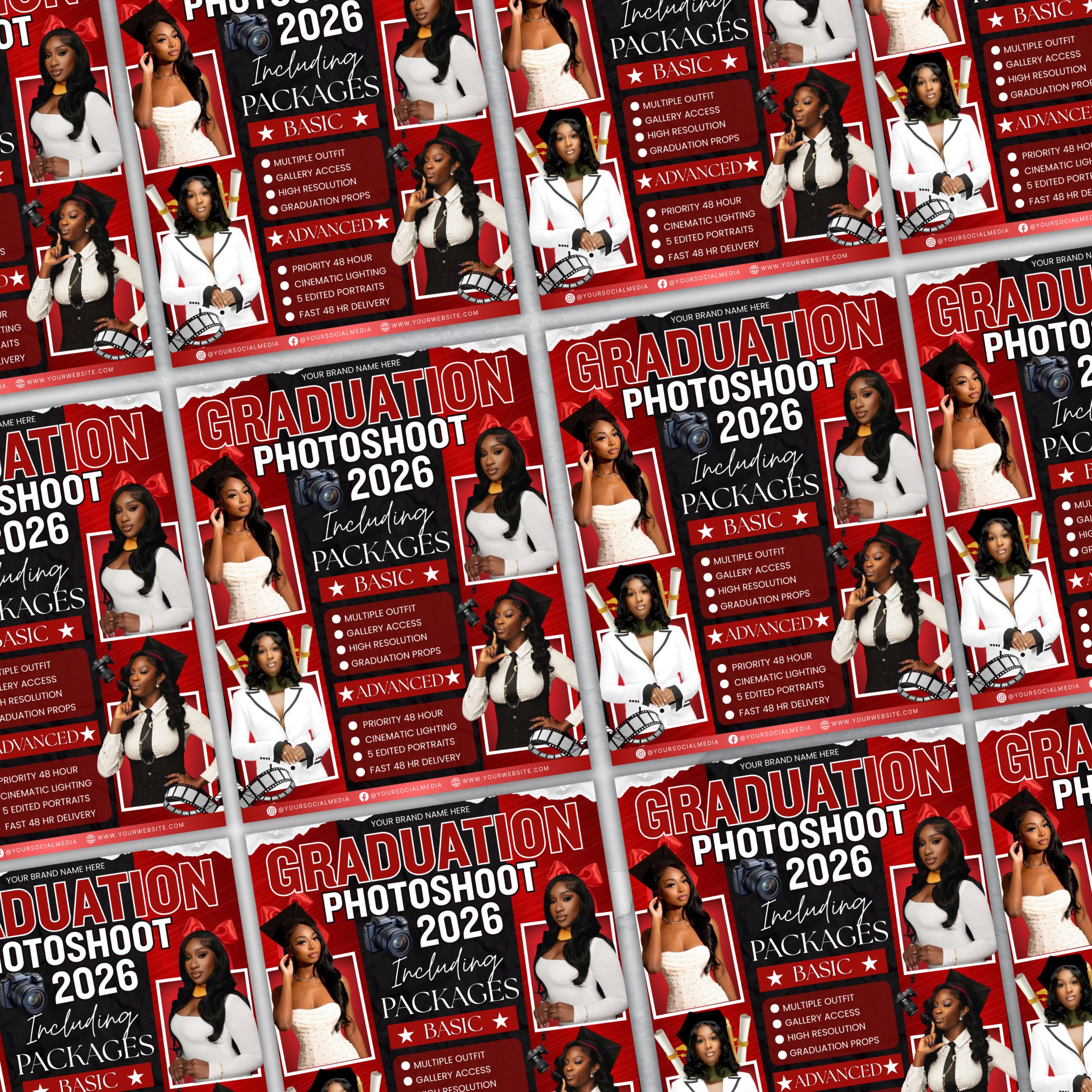 Graduation Photoshoot Flyer, Graduation Photos Flyer, Photographer Flyer, Grad Photo Shoot Flyer, Graduation Season Flyer, Canva Template,