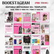 Bookstagram Template Instagram for Canva, Bookish Social Media Kit, Book Lover Social Media Post, Bookish Insta Reels ,Authors, Bloggers