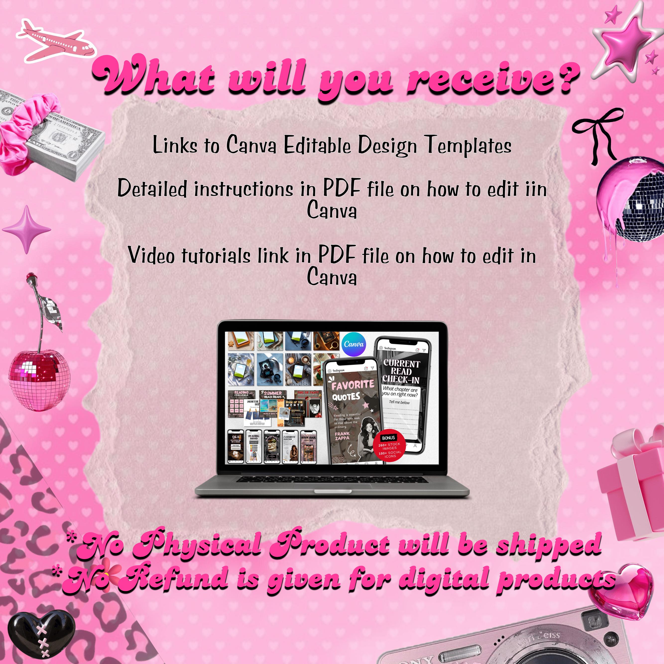 Bookstagram Template Instagram for Canva, Bookish Social Media Kit, Book Lover Social Media Post, Bookish Insta Reels ,Authors, Bloggers