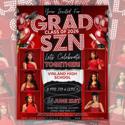 Class of 2026 Graduation Flyer, Editable Graduation Announcement Flyer, College High School Grad Celebration Party Canva Flyer