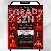 Class of 2026 Graduation Flyer, Editable Graduation Announcement Flyer, College High School Grad Celebration Party Canva Flyer