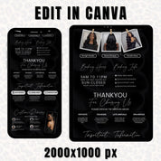 Dark Acuity Scheduling Template for Hair Stylists, Lash Techs and MUAs, Hairstylist Scheduling Website, DIY Booking Site Canva