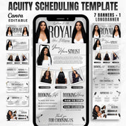 Acuity Scheduling Template For Hair Lash Nail Makeup Website Banners, Black & White Acuity Scheduling HairStylists MUA Booking CanvaTemplate