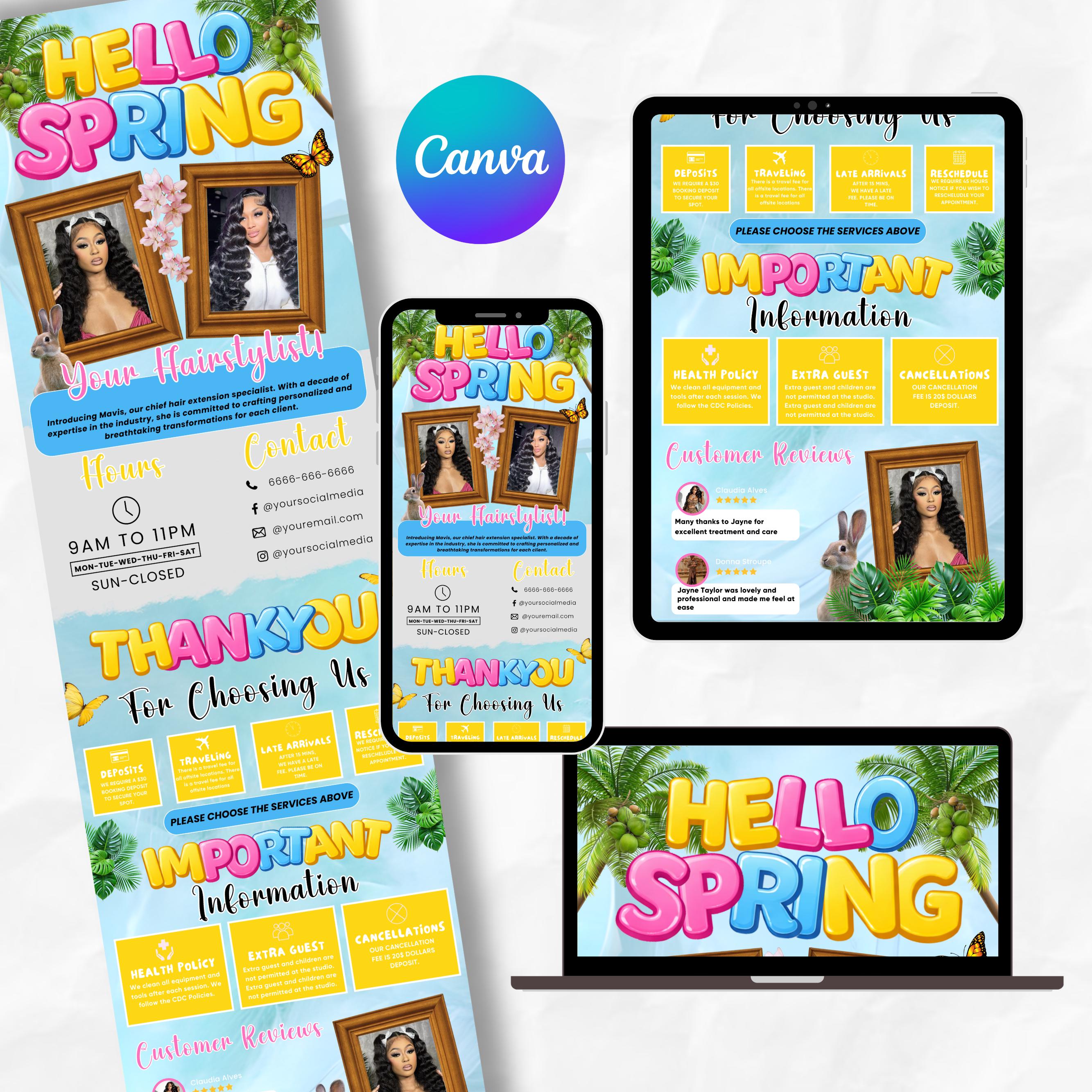 Hello Spring Acuity Scheduling Template,Lash Tech & Nail Tech Booking Website,Hair Lash Makeup Website Banners,Hairstylist Acuity Scheduling