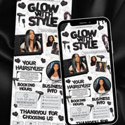 Black and White Acuity Scheduling Template for Hair Stylists, Lash Techs and MUAs, Hairstylist Scheduling Website, DIY Booking Site Canva