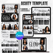 Black and Gray Acuity Scheduling Template for Hair Stylists, Lash Techs and MUAs, Hairstylist Scheduling Website, DIY Booking Site Canva