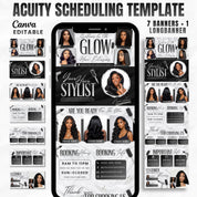 Creamy Acuity Scheduling Template for Hair Stylists, Lash Techs and MUAs, Hairstylist Scheduling Website, DIY Booking Site Canva