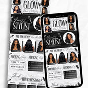 Black and Gray Acuity Scheduling Template for Hair Stylists, Lash Techs and MUAs, Hairstylist Scheduling Website, DIY Booking Site Canva