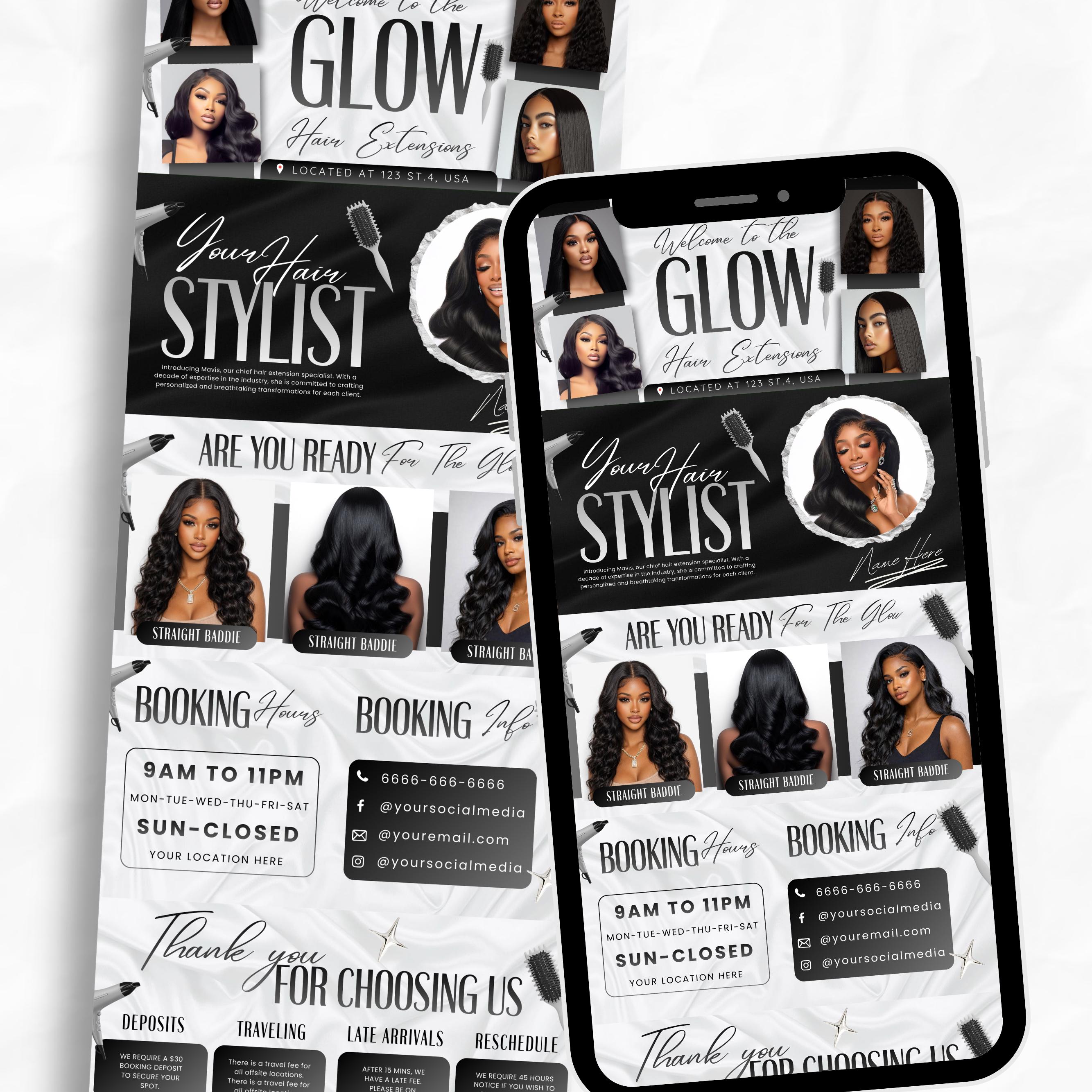 Creamy Acuity Scheduling Template for Hair Stylists, Lash Techs and MUAs, Hairstylist Scheduling Website, DIY Booking Site Canva