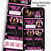 Black and Pink Acuity Scheduling Template for Hair Stylists, Lash Techs and MUAs, Hairstylist Scheduling Website, DIY Booking Site Canva