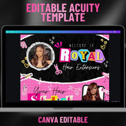 Black and Pink Scrapbook Themed Acuity Scheduling Template for Hair Stylists,LashTechs and MUAs, Hairstylist Website, DIY Booking Site Canva