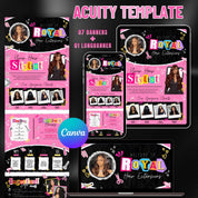 Black and Pink Scrapbook Themed Acuity Scheduling Template for Hair Stylists,LashTechs and MUAs, Hairstylist Website, DIY Booking Site Canva