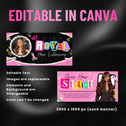 Black and Pink Scrapbook Themed Acuity Scheduling Template for Hair Stylists,LashTechs and MUAs, Hairstylist Website, DIY Booking Site Canva