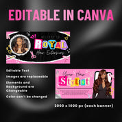 Black and Pink Scrapbook Themed Acuity Scheduling Template for Hair Stylists,LashTechs and MUAs, Hairstylist Website, DIY Booking Site Canva