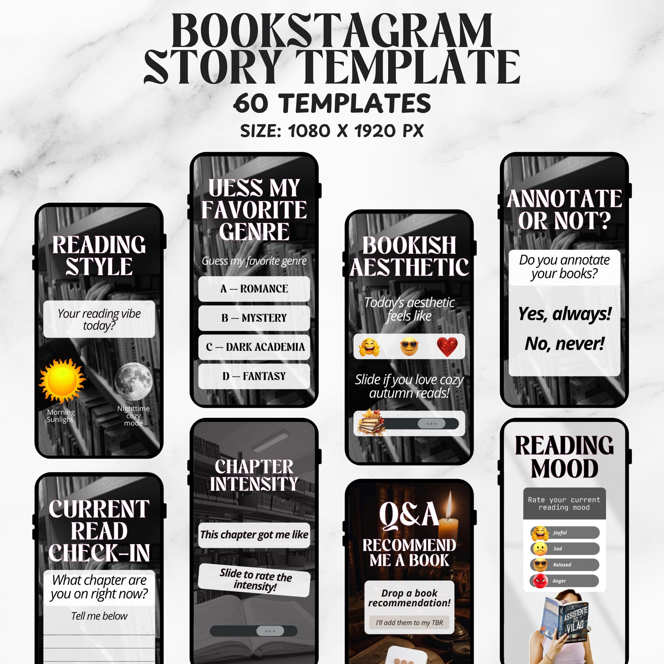 1000+Bookstagram Templates,Bookish Social Media Kit,Instagram Posts,Carousel & Stories,Bookish Insta Reels for Book Lovers,Authors, Bloggers