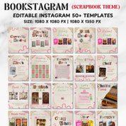 Bookstagram Template Instagram for Canva, Bookish Social Media Kit, Book Lover Social Media Post, Bookish Insta Reels ,Authors, Bloggers