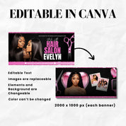 Black and Pink Acuity Scheduling Template for Hair Stylists, Lash Techs and MUAs, Hairstylist Scheduling Website, DIY Booking Site Canva