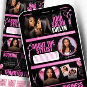 Black and Pink Acuity Scheduling Template for Hair Stylists, Lash Techs and MUAs, Hairstylist Scheduling Website, DIY Booking Site Canva