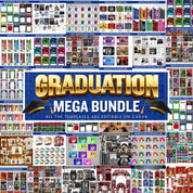 Graduation Mega Bundle Canva Templates,Class of 2026 Grad Party Bundle, Grad,Decor,Newspaper,Stole,Magazine,Paddle Fan,Banner,Tshirt Designs