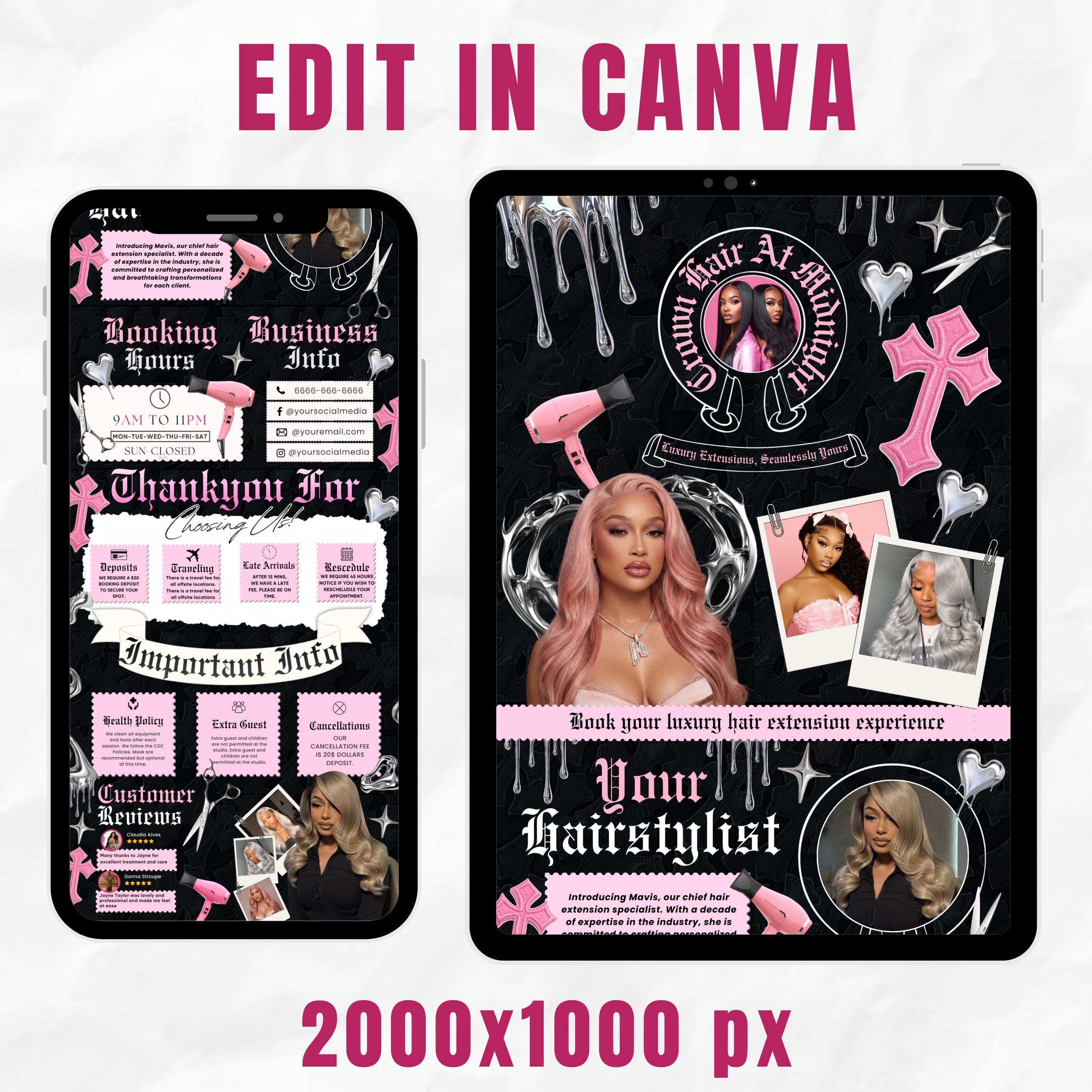CHROME HEARTS Inspired Acuity Design, Beauty Businesses Acuity Scheduling Booking Website Template, Luxury booking site,nails,hair