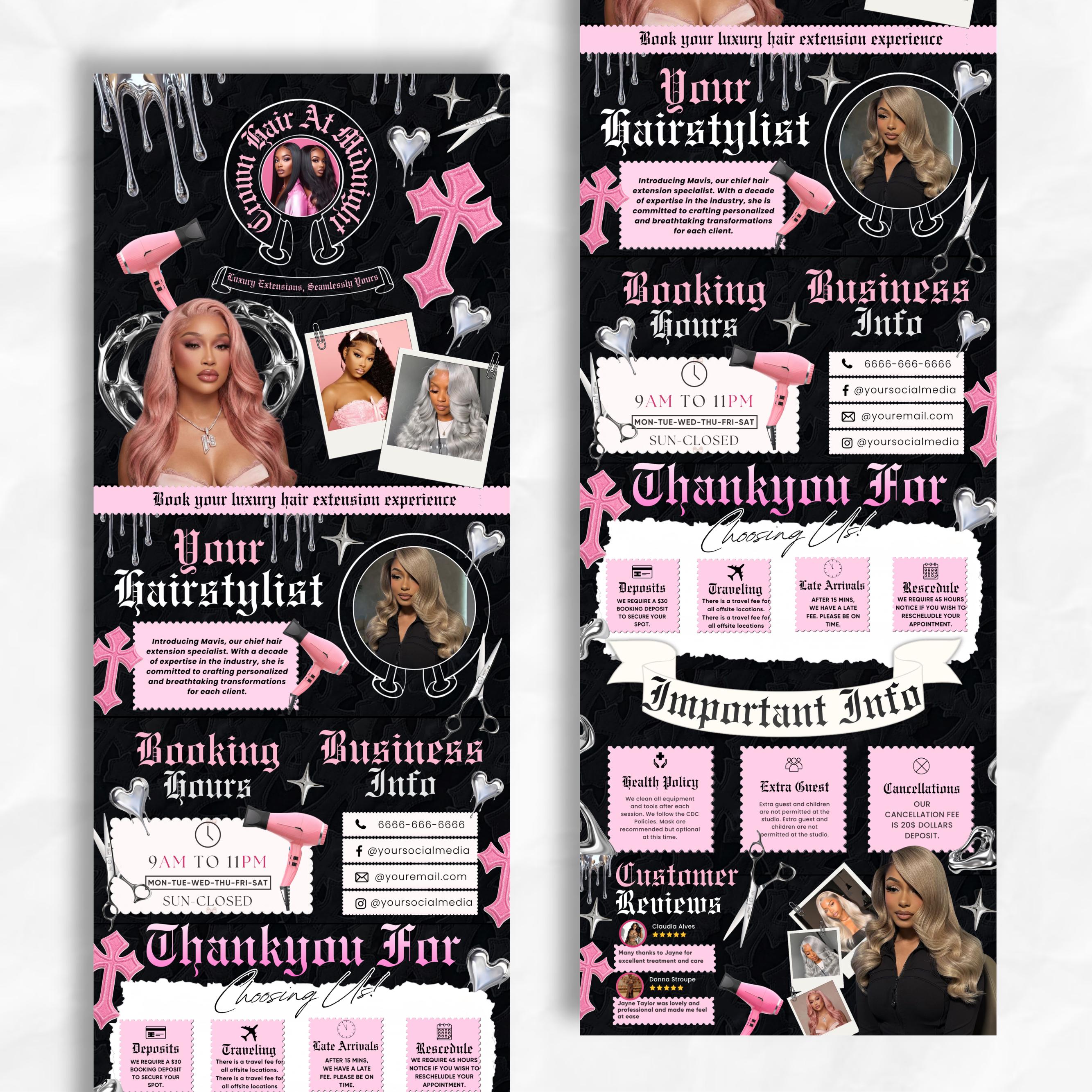 CHROME HEARTS Inspired Acuity Design, Beauty Businesses Acuity Scheduling Booking Website Template, Luxury booking site,nails,hair