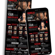 Black and Red Hairflix Acuity Scheduling Template for Hair Stylists, Lash Techs and MUAs, Hairstylist Scheduling Website, DIY Booking Site