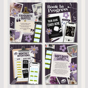Bookstagram Monthly Reading Recap Templates, Book Review Instagram Posts, Cozy Post for Book Lovers, Authors & Bloggers Social Media Content